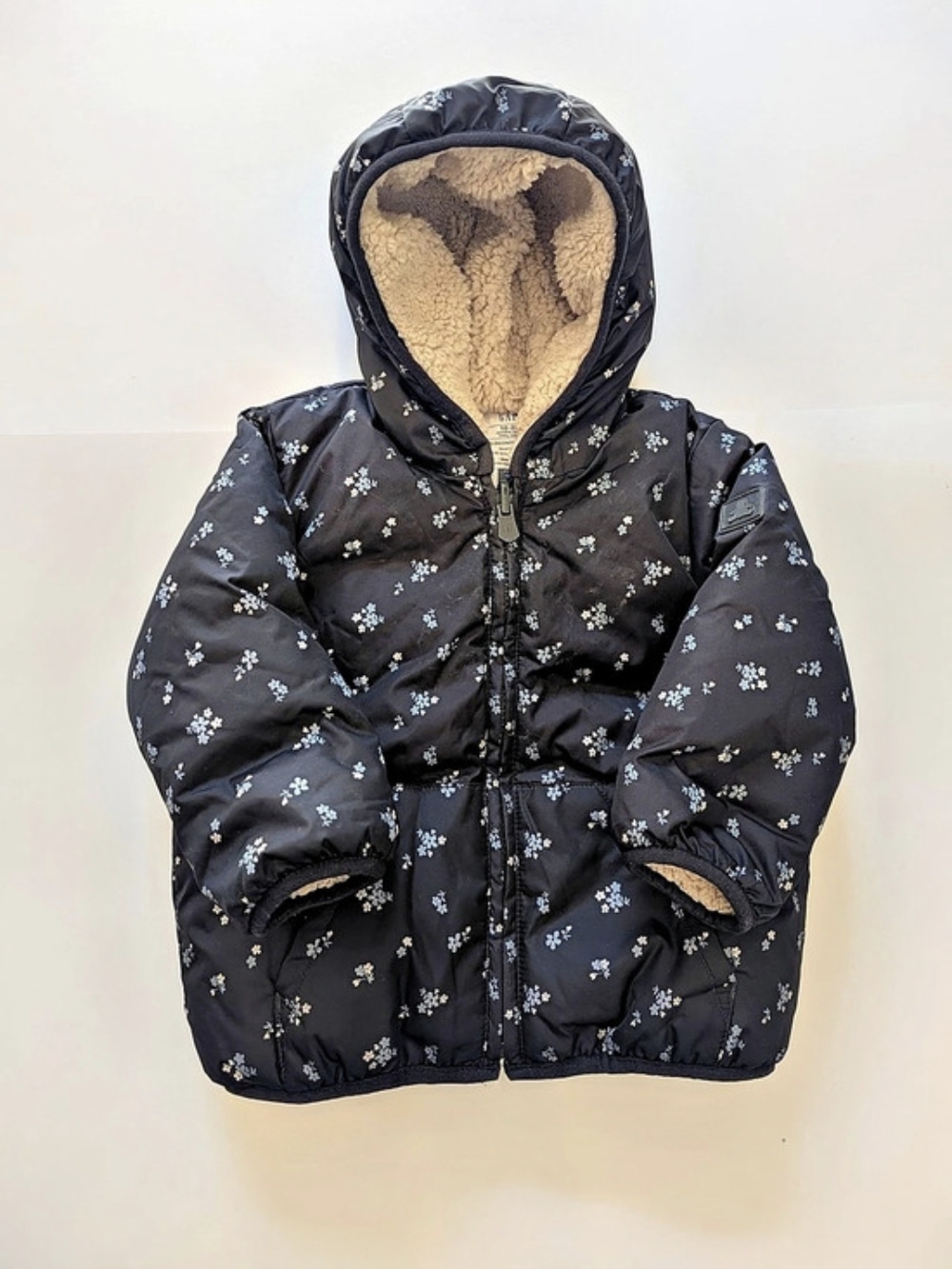 babyGap ColdControl "Warmer" Sherpa Puffer Jacket Floral
